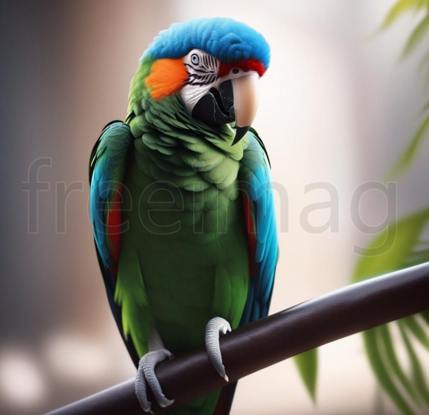 Hermoso loro guacamayo verde