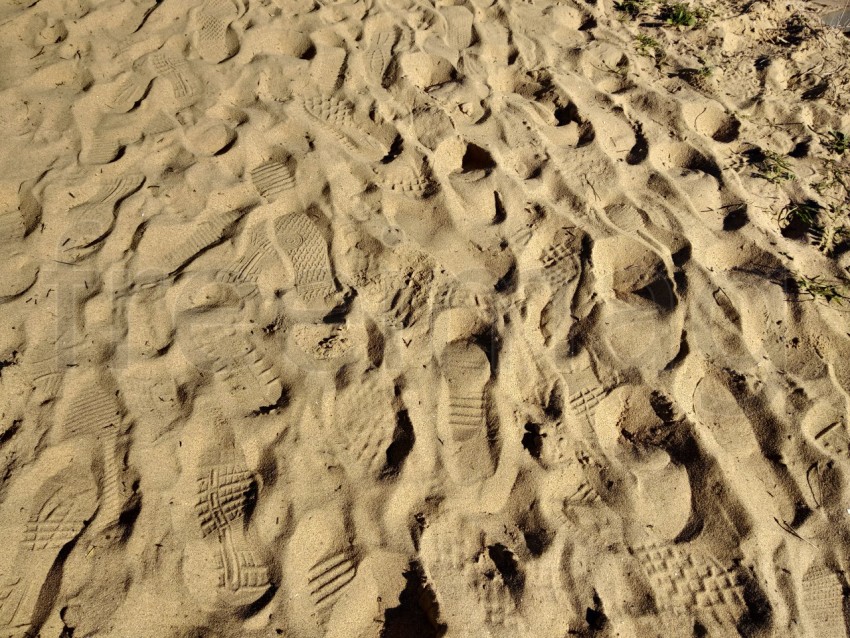 Pisadas en la arena del mar