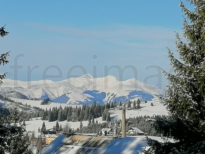 Montaña cubierta de nieve paisaje de invierno