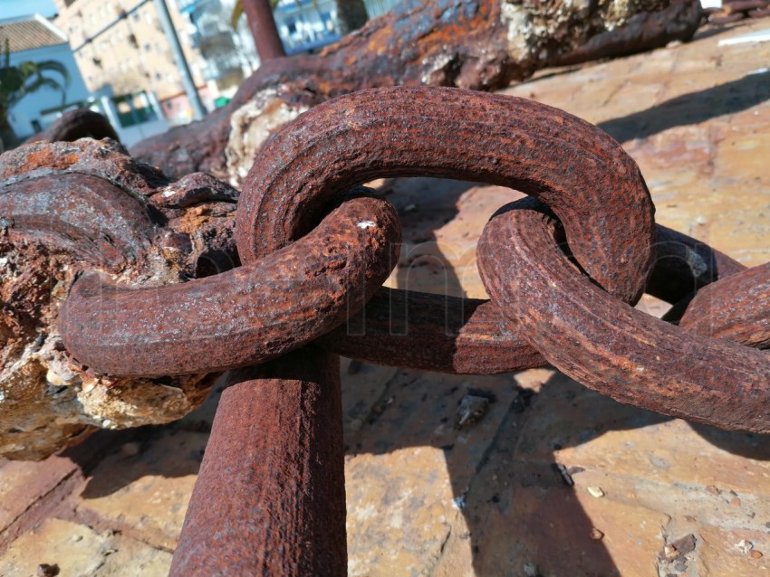 Primer plano de cadena oxidada