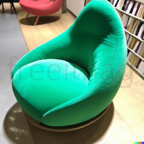 Un sillón en forma de aguacate.