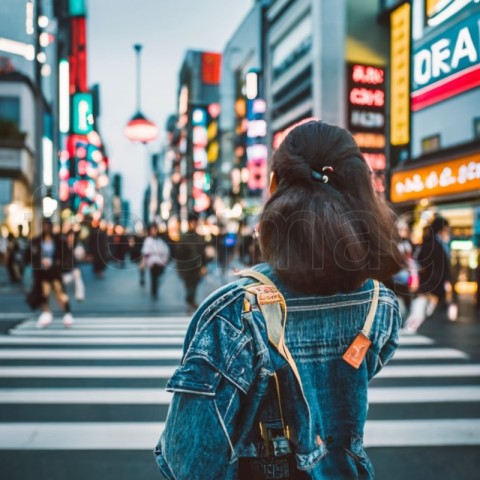 Japonés Urbano Calle Cultura imágenes. Generado con IA