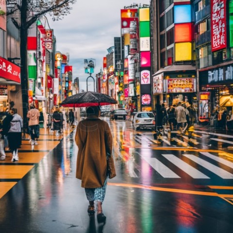 Japonés Urbano Calle Cultura imágenes  Generado con IA