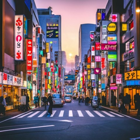 Japonés Urbano Calle Cultura imágenes.  Generado con IA