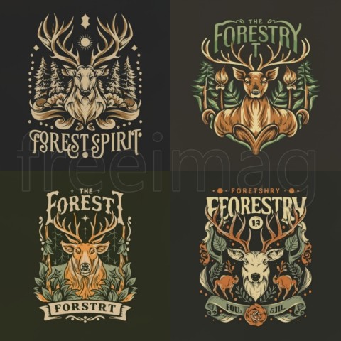 Diseño de camiseta vectorial, el tema Forestry, incluye elementos de diseño relacionados con el espíritu forestal