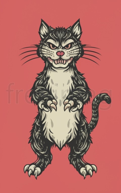 Catzilla vintage essential t shirt illustration