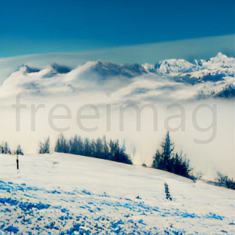 Paisaje de invierno montañas