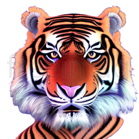 Imagen multicolor de la cabeza del tigre