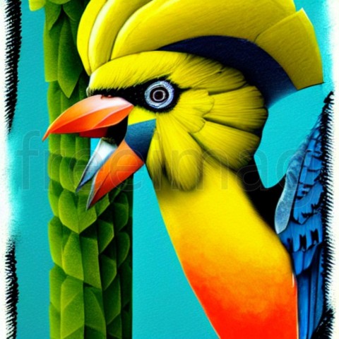 Dibujo Loro Guacamayo Amarillo