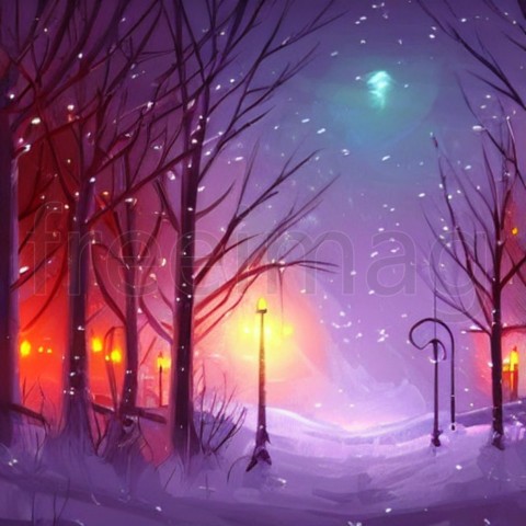 Fondo de la noche de Navidad. Paisaje de invierno