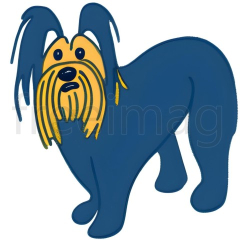 Dibujo de perro Happy Skye Terrier