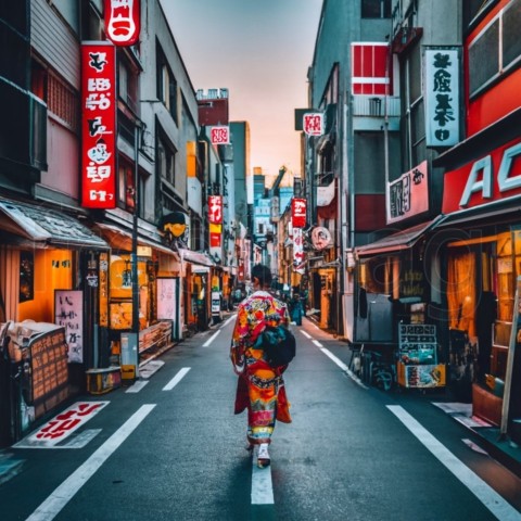 Japonés Urbano Calle Cultura imágenes  Generado con IA