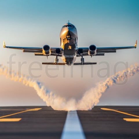 Imagen de Avión despegando. Generado IA