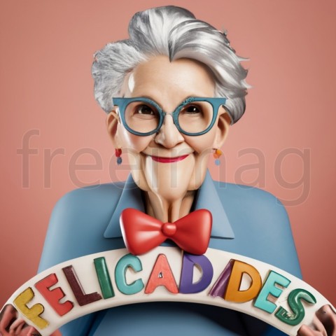 Felicidades abuelita imagen 3D