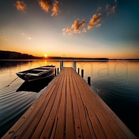 Imagen de Amanecer, Embarcadero y Lago