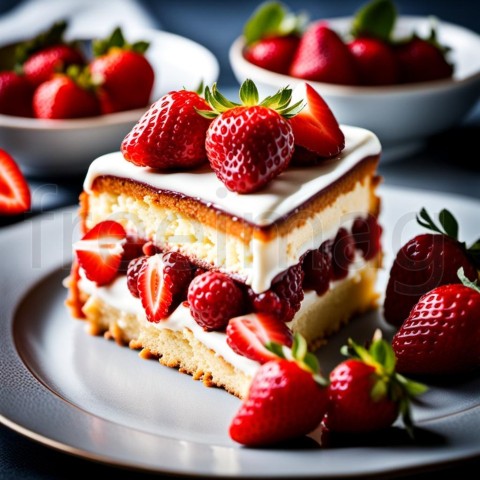 Imagen de Pastel, Fresas y Postre