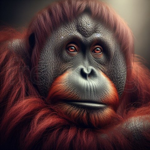 Retrato hiperrealista de alta calidad de un mono orangután