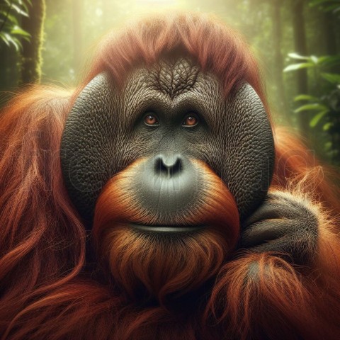 Retrato hiperrealista de alta calidad de un mono orangután