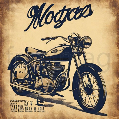 Cartel vintage de una motocicleta