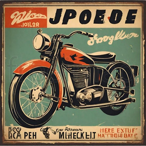 Cartel vintage de una motocicleta