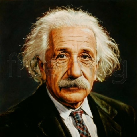 Albert Einstein, fotografía de retrato IA Arte Impresión