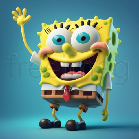 Bob esponja, IA Arte Impresión 3D vibrante (2)