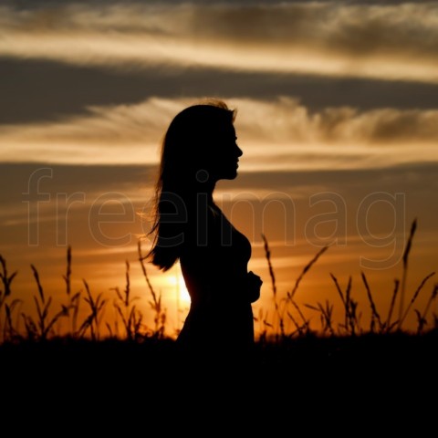 Imagen de Mujer, Silueta Atardecer