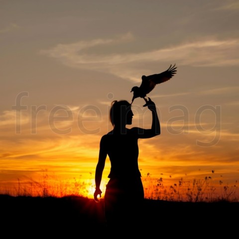 Imagen de Mujer, Silueta Atardecer