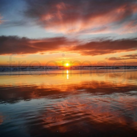 Atardecer la orilla del mar, fotografía de vida silvestre