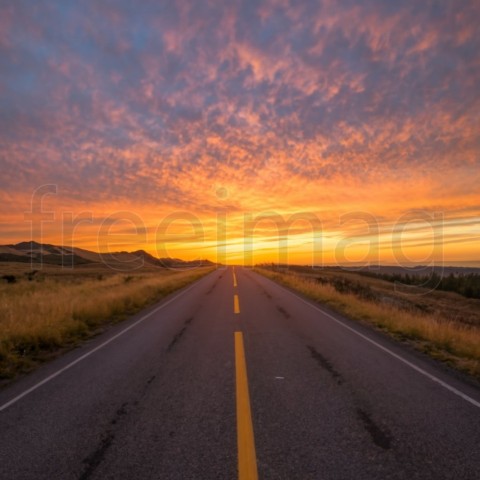 Fondo De Foto de largo Camino Al Atardecer