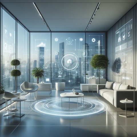 Imagen de habitación futurista