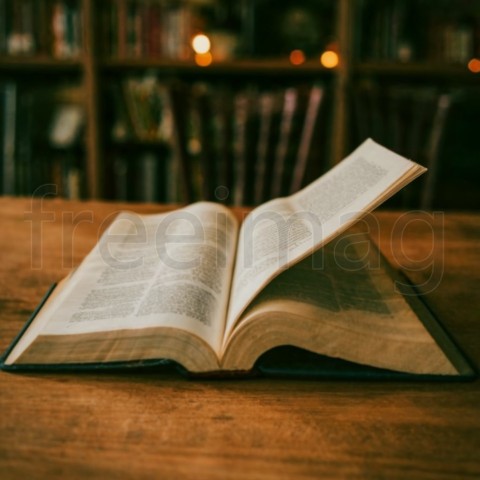 Imagen de Biblia abierta sobre la mesa