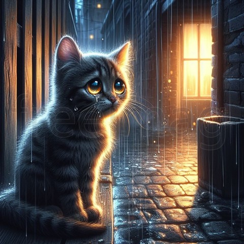 Imagen de un gato triste (4)