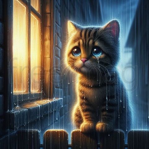 Imagen de un gato triste