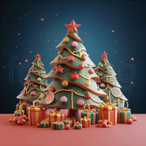 Alegría Festiva: Árbol de Navidad y Regalos para una Feliz Celebración