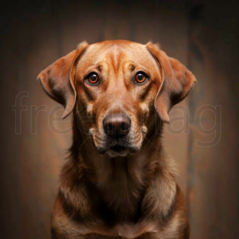 Imagen Retrato de perro sobre fondo marón