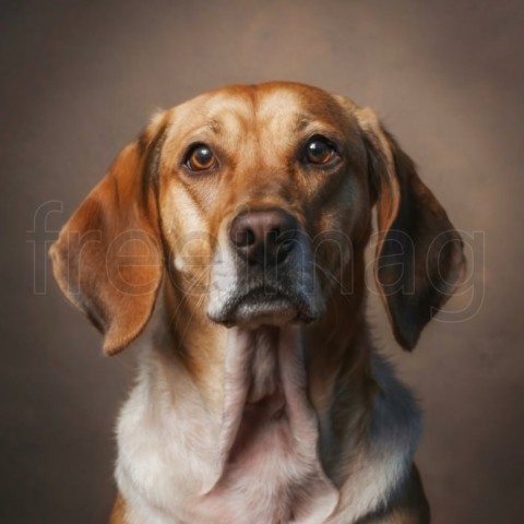 Imagen Retrato de perro sobre fondo marón