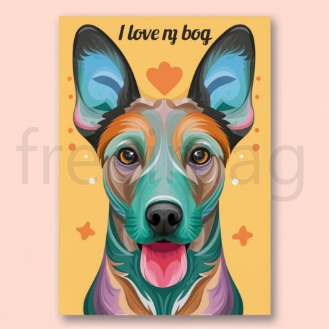 I LOVE MY DOG,, poster, vibrant