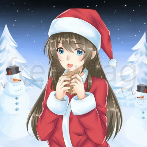 Feliz navidad  illustration, anime