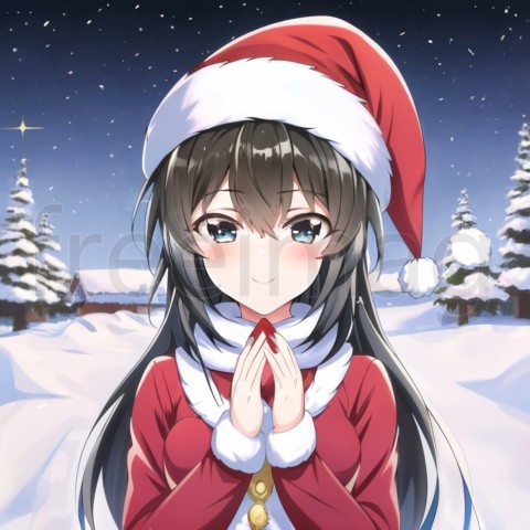 Feliz navidad  illustration, anime