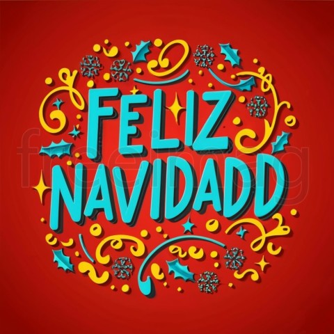 Diseño con Feliz navidad vibrant