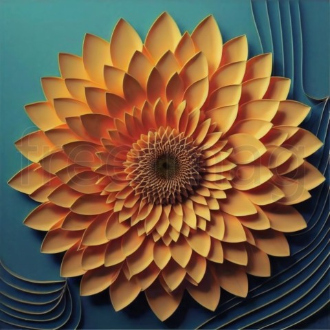 Imagen Girasol de papel 3D