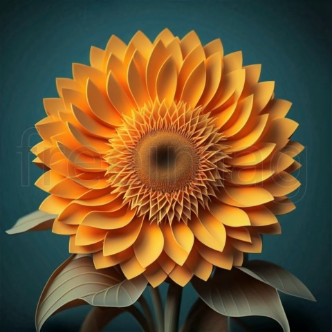 Imagen Girasol de papel 3D