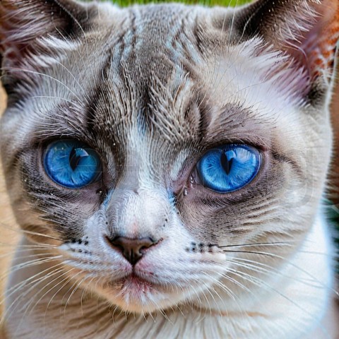 Vista de un gatito adorable ojos azules