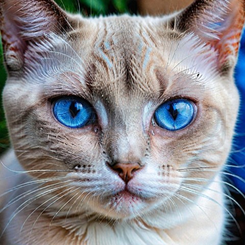 Vista de un gatito adorable ojos azules