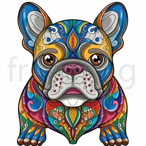 La Belleza del Bulldog Un Retrato Animado en Colores