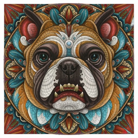 La Belleza del Bulldog Un Retrato Animado en Colores