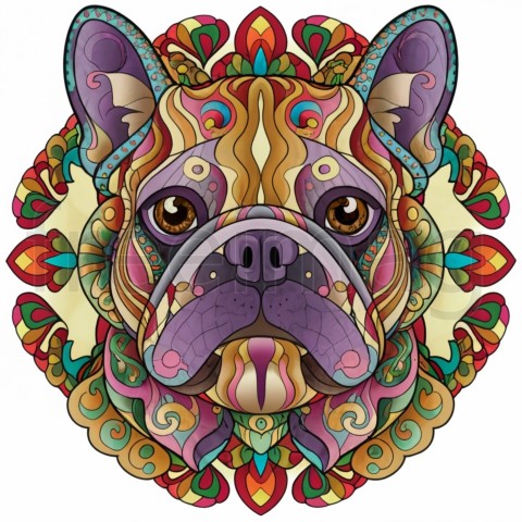 La Belleza del Bulldog Un Retrato Animado en Colores