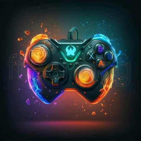 Mando de videojuego de colores con luces